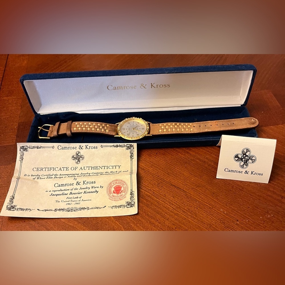 Camrose & Kross Jackie Kennedy Seiko Gold Leather Watch